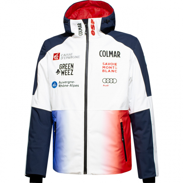 Colmar Homme Veste de ski TEAM FRANCE blanc bleu