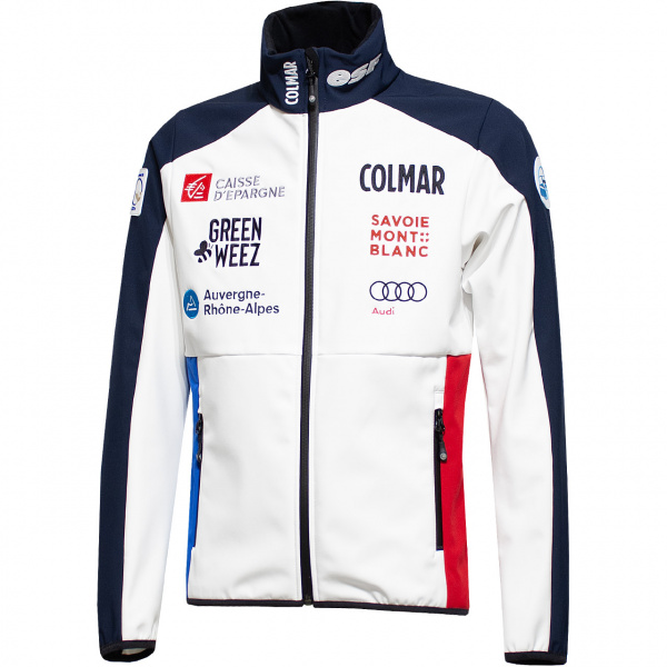 Colmar Homme Veste Softshell TEAM FRANCE blanc bleu